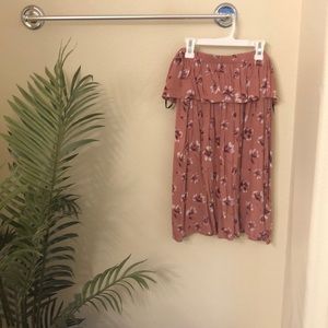 Strapless Pink Floral Sundress